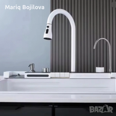 Умна кухненска мивка с изтеглящ се кран – LED дисплей, водопад, филтрирана вода, снимка 4 - Други стоки за дома - 53689547