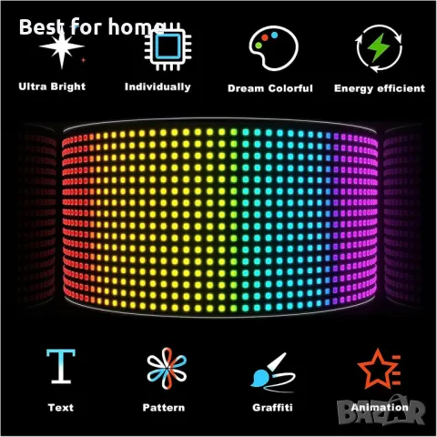 LED дисплей- гъвкав матричен панел програмируем 12x47 см, снимка 4 - Рекламни табели - 49231605