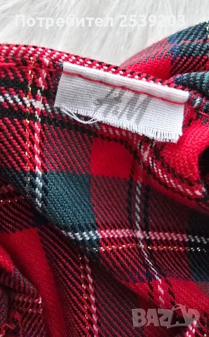 Детска карирана рокля H&M 9-12 месеца , снимка 6 - Бебешки рокли - 56060565