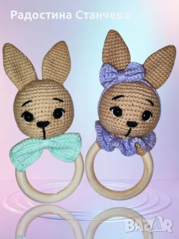 Комплекти плетени зайчета , снимка 2 - Плюшени играчки - 49562440
