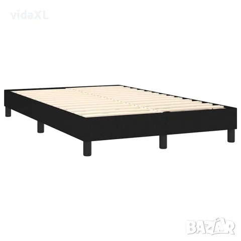 vidaXL Боксспринг легло с матрак и LED, черно, 120x200 см, плат, снимка 5 - Спални и легла - 56146649