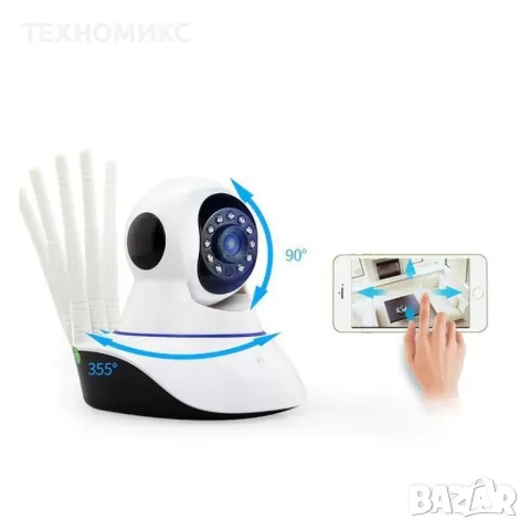2MP FULL HD, WIFI БЕЗЖИЧНА КАМЕРА С 5 АНТЕНИ, МОТОРИЗИРАНА 355° завъртане, снимка 2 - IP камери - 49235437