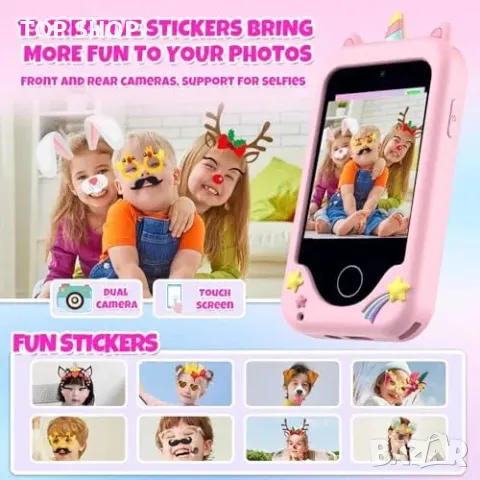 Нов Телефон с камера и игри - Играчка подарък за момичета на 3-8 години, снимка 2 - Конструктори - 49509684