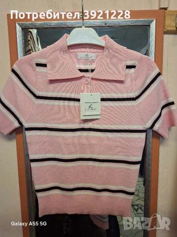 Блузка с яка, снимка 6 - Тениски - 53592978