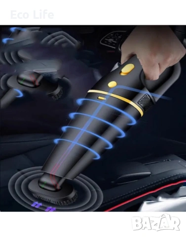 Безкабелна прахосмукачка за колата, дома или офиса с 5 различни приставки , снимка 5 - Прахосмукачки - 53658358