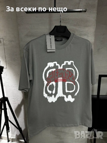 Balenciaga Мъжка Сива Тениска👕Мъжка Блуза С Къс Ръкав В Сив Цвят Код Mens P.92