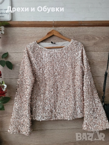 Блуза с пайети в бежово Vero Moda 