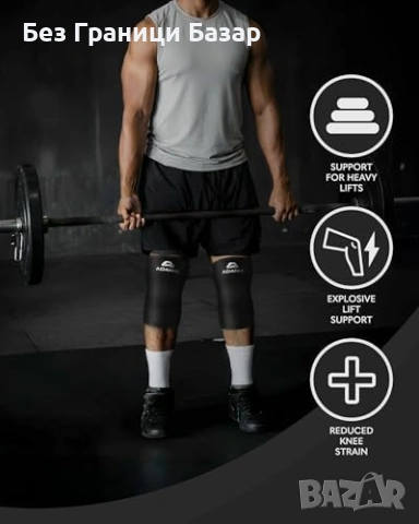 Нови Компресиращи наколенки за силови тренировки клек мъртва тяга М размер, снимка 4 - Други - 53763141