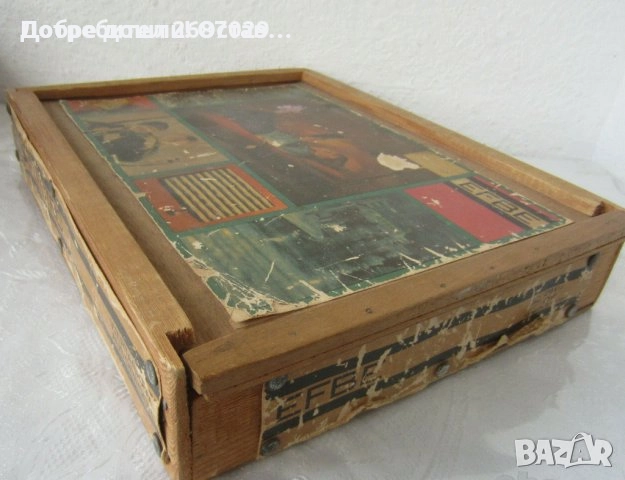 Стара голяма метална кутия, кутия за бутилка, кутия с плъзгащ капак, дървена ГДР, снимка 14 - Декорация за дома - 33070161