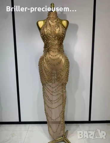 Рокля с камъни , снимка 2 - Рокли - 52694286