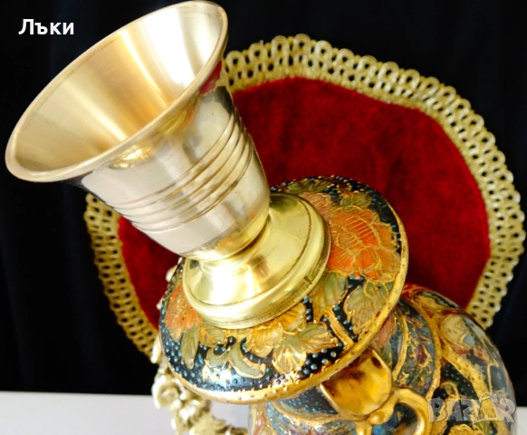 Порцеланов свещник Satsuma,злато,бронз,печат. , снимка 7 - Антикварни и старинни предмети - 52258434