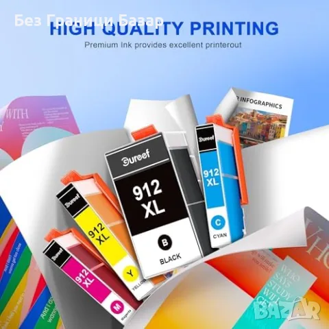 Нови Gureef 912XL Мастилници за HP OfficeJet Pro 8010 8020 8022 8024 8025 8030 принтер тонер печат, снимка 8 - Консумативи за принтери - 55957383