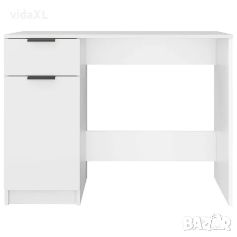 vidaXL Бюро, бяло, 100x50x75 см, инженерно дърво, снимка 7 - Бюра - 56147938
