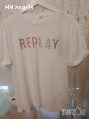 Replay дамска тениска нова с камъни, снимка 2 - Тениски - 53117459