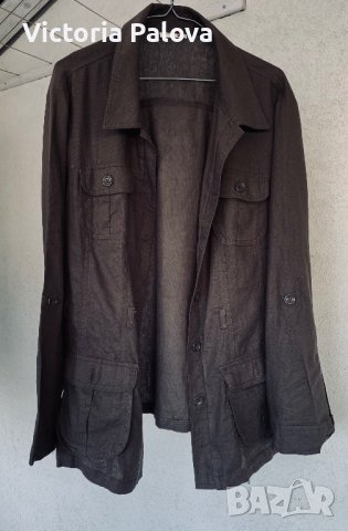 Модерно яке лен с вискоза цвят кафе,Германия, снимка 11 - Якета - 40314760