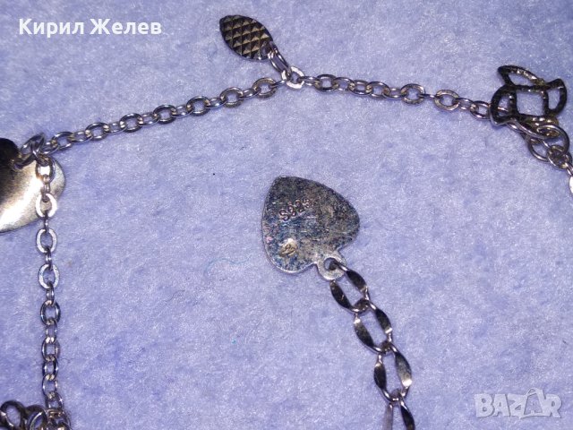 НЕЖНА СРЕБЪРНА ГРИВНА ПОДХОДЯЩА и За ГЛЕЗЕН СРЕБРО S925 със СРЕБЪРНИ АРТ ВИСУЛКИ 38745, снимка 6 - Гривни - 41741236