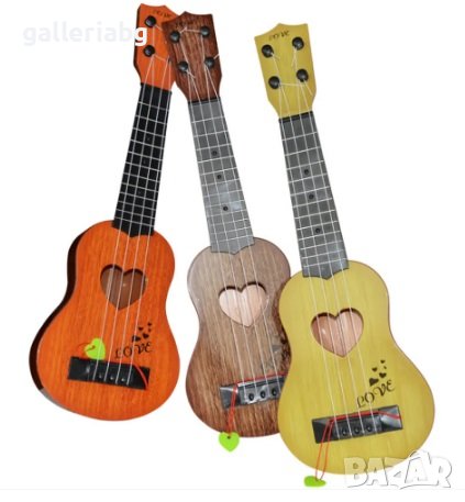 Детско Укулеле (Ukulele) - китара с перце и надпис LOVE, снимка 3 - Музикални играчки - 40884908