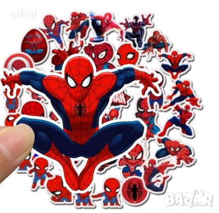50 бр Спайдърмен spiderman самозалепващи лепенки стикери за украса декор, снимка 4 - Други - 27215706