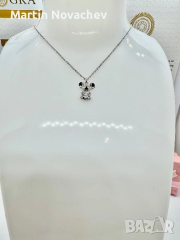 Сребърно колие с мойсанит (Диамант) 0.5 карата, снимка 3 - Колиета, медальони, синджири - 53012330