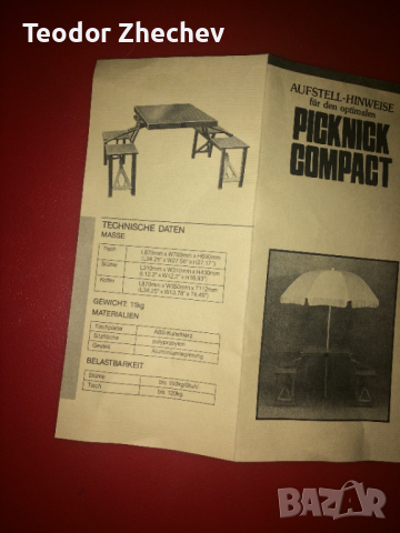 ЧИСТО НОВА СГЪВАЕМА МАСА с 4 сгъваеми стола за къмпинг, пикник, излети, риболов, туризъм и др., снимка 8 - Къмпинг мебели - 44816720