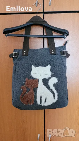 Дамска чанта с котки