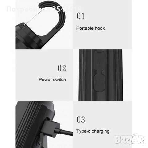 ЛЕД Къмпинг Крушка Лампа за окачване на акумулаторна батерия led , снимка 5 - Лед осветление - 51785950