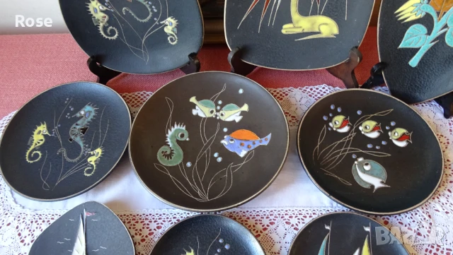 Чинии за стена художествена керамика Ruscha handarbeid , снимка 4 - Декорация за дома - 51138396