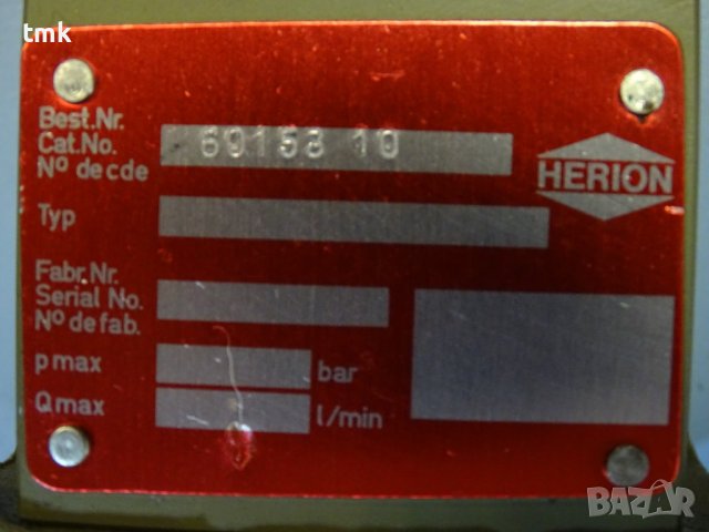 Хидравличен регулатор на налягане HERION 6315310 pressure valve, снимка 6 - Резервни части за машини - 41084820