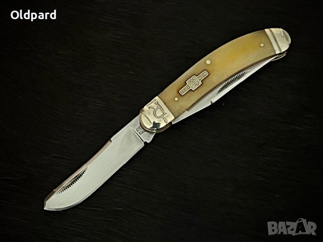 Колекционерски сгъваем джобен нож (Sowbelly Trapper Bone).RR1908, снимка 3 - Ножове - 41828415