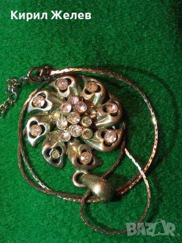 СТАР ПОСРЕБРЕН ФЛОРАЛЕН АРТ МЕДАЛЬОН с ИНКРУСТИРАНИ КРИСТАЛИ 20848, снимка 9 - Колиета, медальони, синджири - 35228577