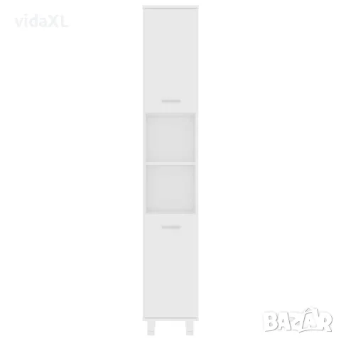 vidaXL Шкаф за баня, бял, 30x30x179 см, инженерно дърво, снимка 5 - Шкафове - 56147865