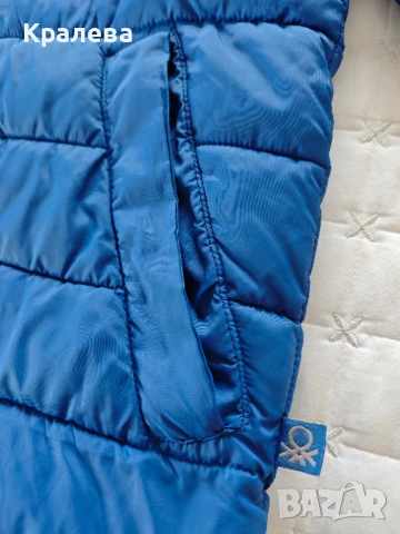 Зимно Дамско яке Бенетон в син цвят, снимка 2 - Якета - 50918046