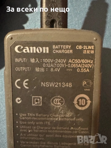 Оригинално зарядно за фотоапарат Canon CB-2LWE. За зареждане на литиево-йонни батерии NB-2L/NB, снимка 5 - Батерии, зарядни - 53091405