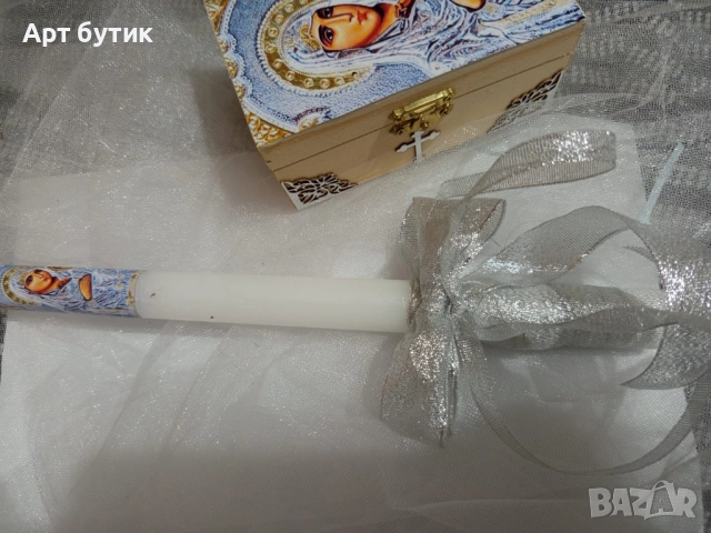 Бароков арт комплект за свето Кръщение , модел Св. Богородица, снимка 14 - Декорация - 52741287