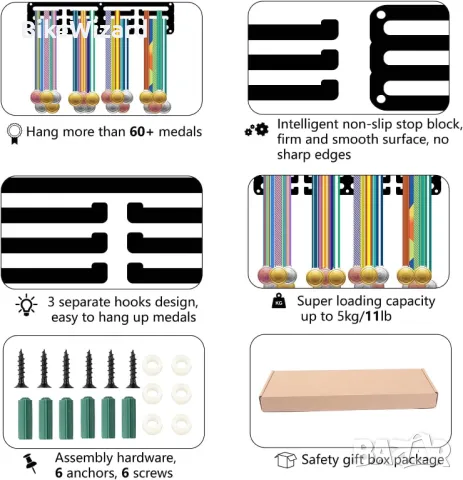 CREATCABIN метална стойка за  медали по джудо Judo 40х15 см. НОВА, снимка 2 - Други стоки за дома - 47571227