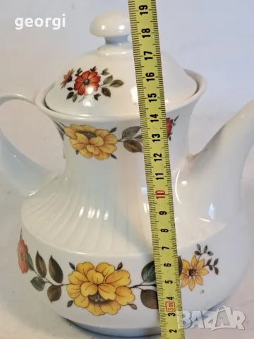 немски порцеланов чайник с цветя Witerling 21/3, снимка 4 - Сервизи - 49176005
