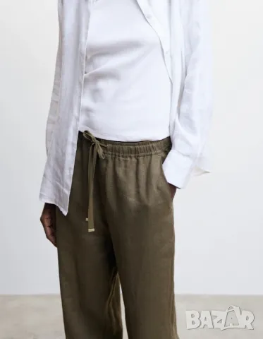 MANGO ленен панталон  два цвята , снимка 6 - Панталони - 49525264