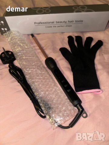 LXMTOU Керамична маша за навиване на коса, конична 13-25 мм, регулируема температура, ръкавица, снимка 8 - Маши за коса - 44500444