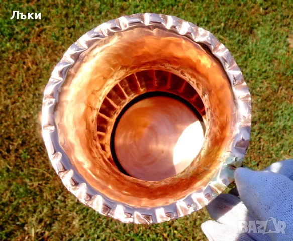 Медна кана,халба,кована чиста червена мед. , снимка 2 - Антикварни и старинни предмети - 51266046