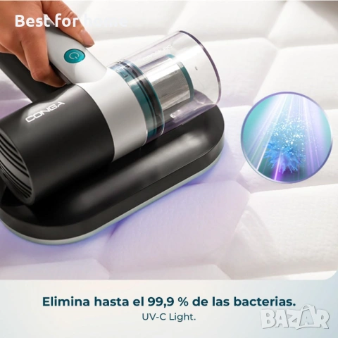 Cecotec Ръчна прахосмукачка за матраци и тапицерии,улавя алергените, снимка 3 - Парочистачки и Водоструйки - 53537528