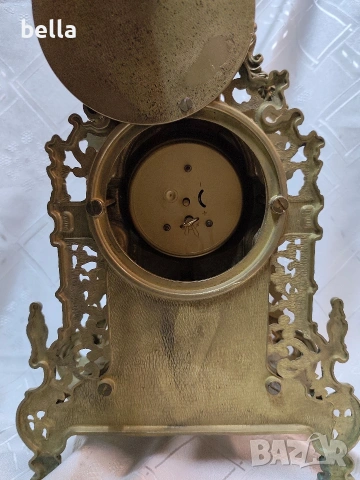 Масивен немски брoнзов  настолен часовник Рококо стил (West Germany), снимка 9 - Антикварни и старинни предмети - 53220725