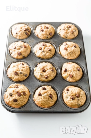 Тава за мъфини с 12 гнезда, с незалепващо покритие , снимка 4 - Форми - 52903218