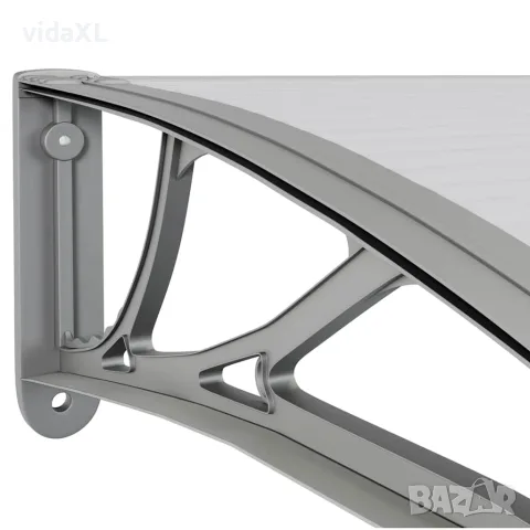 vidaXL Сенник за врата, сив, 400x100 см, поликарбонат, снимка 6 - Врати за баня - 56146234