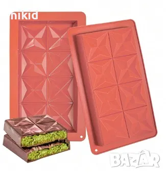 Голям Дубайски Дубай диамантен шоколад силиконов молд форма калъп цяла плочка шоколадов блок