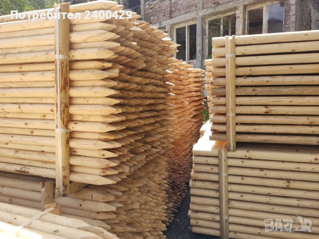 Дървени струговани колове за овошки и лозя и импрегнация на дървен материал, снимка 1 - Огради и мрежи - 40871345