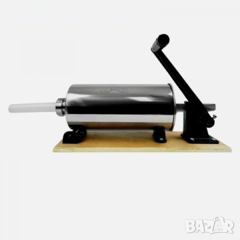 Хоризонтална пълначка за месо 4л с дървен плот, снимка 3 - Месомелачки - 42254172