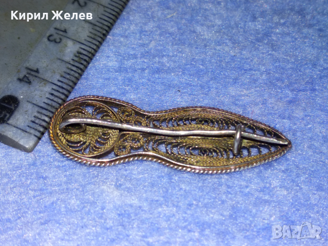 СТАРИННА СРЕБЪРНА БРОШКА ФИЛИГРАННО СРЕБРО ВИСОКА ПРОБА РЪЧНА ФИНА МАЙСТОРСКА РЕТРО ИЗРАБОТКА 43363, снимка 8 - Антикварни и старинни предмети - 44661995