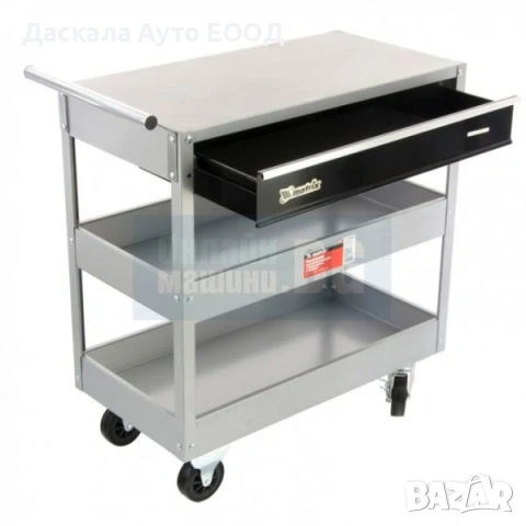 Количка за инструменти с 2 рафта и чекмедже, мобилна организация