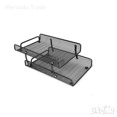 Етажерка - органайзер Mercado Trade, За офис, За вкъщи, Универсална, Метал, 2 рафта, Черен
