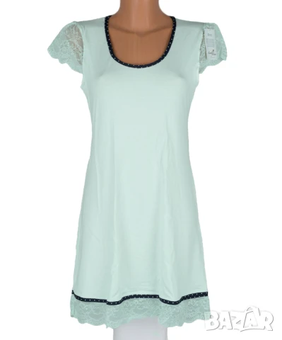 Нощница цвят бледа мента с дантела Hamana L